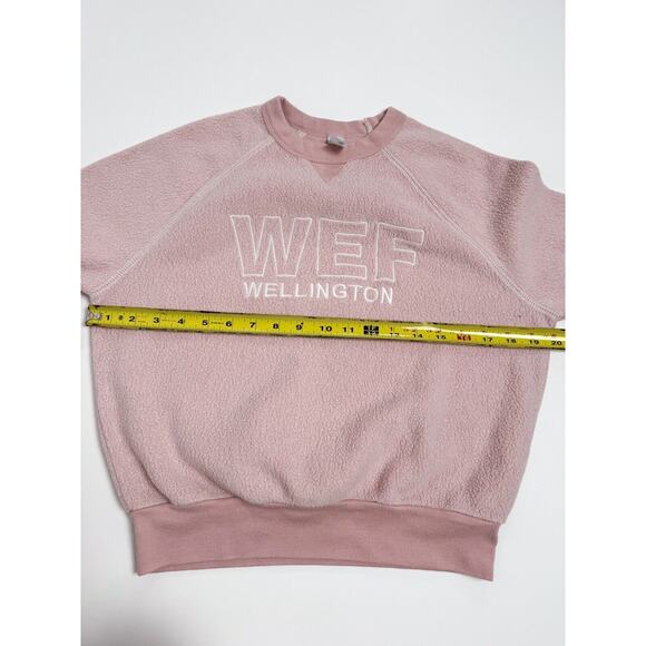 WEF Wellington Crop Crewneck Sweatshirt Women’s Small Pink Alternative Fuzzy - Picture 4 of 8